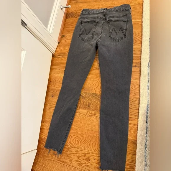 MOTHER Denim High Waist Looker Ankle Fray Lighting Up Lanterns Size 27